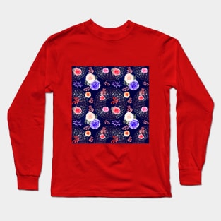 Spring Mandalas and Roses Plum Long Sleeve T-Shirt